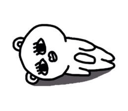 Disgusting but it cute! White bear! sticker #1323202