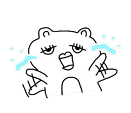 Disgusting but it cute! White bear! sticker #1323222