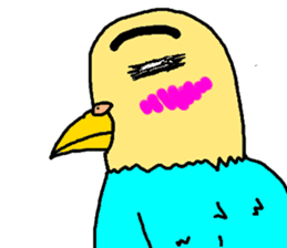 ugly face bird sticker #1323241