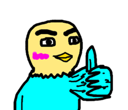 ugly face bird sticker #1323251