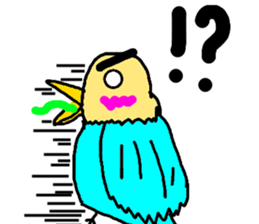 ugly face bird sticker #1323252