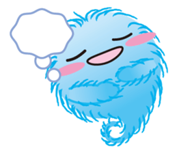 The sticker of a blue fluff ball sticker #1326618