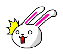 Cute round rabbit sticker #1327793