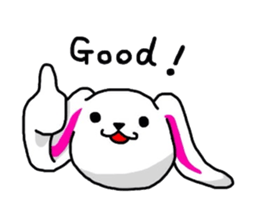 Cute round rabbit sticker #1327803