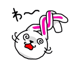 Cute round rabbit sticker #1327808