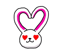 Cute round rabbit sticker #1327813