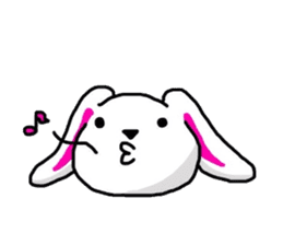 Cute round rabbit sticker #1327819