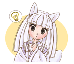 White fox girl sticker #1330226