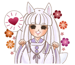 White fox girl sticker #1330229
