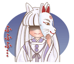 White fox girl sticker #1330230