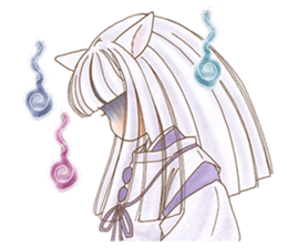 White fox girl sticker #1330231