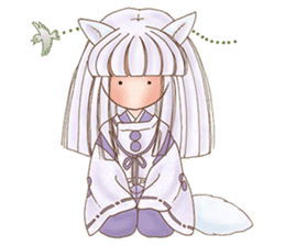 White fox girl sticker #1330232