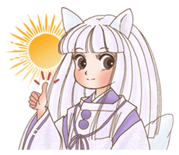 White fox girl sticker #1330236