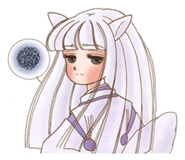 White fox girl sticker #1330242