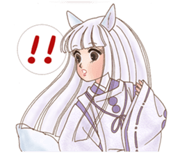 White fox girl sticker #1330245