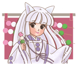 White fox girl sticker #1330246