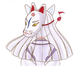White fox girl sticker #1330247
