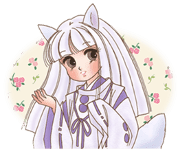 White fox girl sticker #1330248