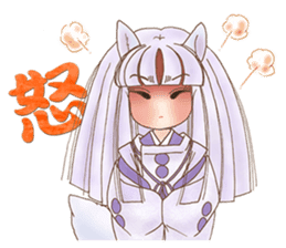 White fox girl sticker #1330250