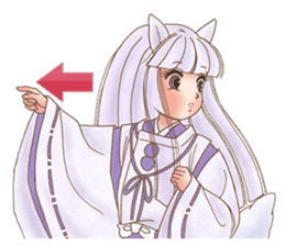 White fox girl sticker #1330251