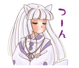 White fox girl sticker #1330254