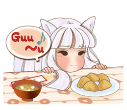 White fox girl sticker #1330255