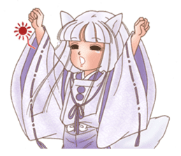White fox girl sticker #1330257