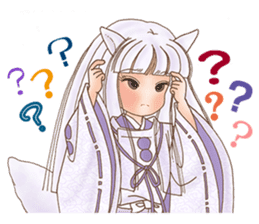 White fox girl sticker #1330260
