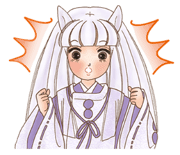 White fox girl sticker #1330261
