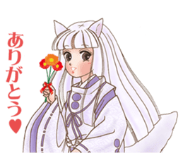 White fox girl sticker #1330264
