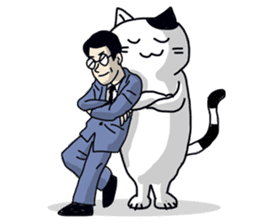 Salaryman and cat sticker #1331986