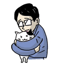 Salaryman and cat sticker #1332002