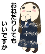 The sticker of the girl of a big face sticker #1335874