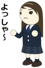 The sticker of the girl of a big face sticker #1335883