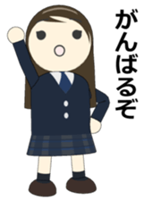 The sticker of the girl of a big face sticker #1335886