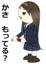 The sticker of the girl of a big face sticker #1335895