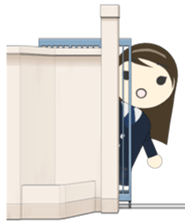 The sticker of the girl of a big face sticker #1335898