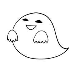 Ghosts and cute white sticker #1338305