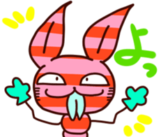stripe bunny sticker #1338306