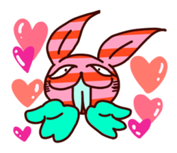 stripe bunny sticker #1338313