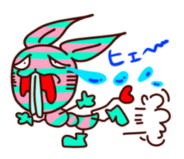 stripe bunny sticker #1338317