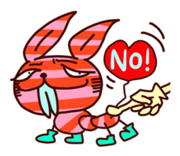 stripe bunny sticker #1338324