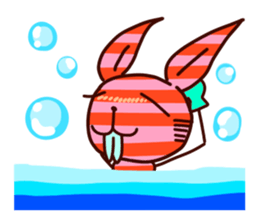 stripe bunny sticker #1338325