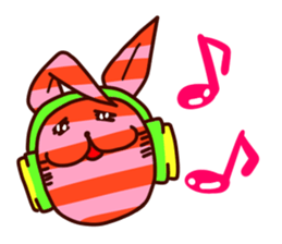 stripe bunny sticker #1338332
