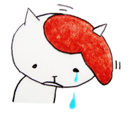 Cat wearing a wig sticker #1338826