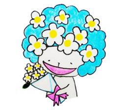 Cat wearing a wig sticker #1338827