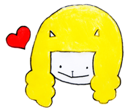 Cat wearing a wig sticker #1338836