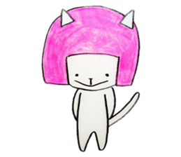 Cat wearing a wig sticker #1338844