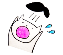 Cat wearing a wig sticker #1338845