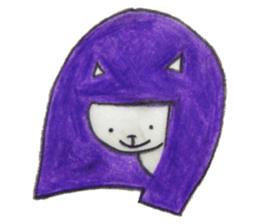Cat wearing a wig sticker #1338862